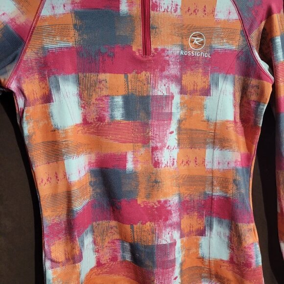 Rare Rossignol Ski Performance Wear Multicolored Half Zip Pullover Size 14 - Picture 8 of 9
